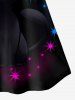 Plus Size Cat Print Glitter Cami Top -  
