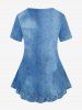 Plus Size 3D Jeans American Flag Printed Short Sleeves Patriotic Tee -  