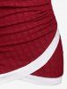 Plus Size Two Tone Chain Surplice Textured Tee - Rouge foncé 2X | US 18-20