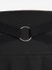 Jupe Mi-Longue Mouchoir Superposée à Double Œillet de Grande Taille à Ourlet en Laitue - Noir M | US 10