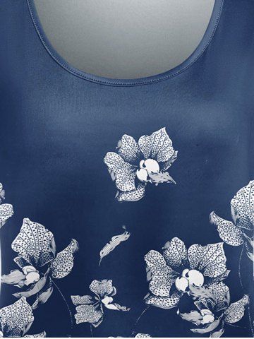 Plus Size Flower Printed Short Sleeves Tee
