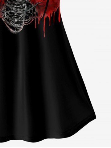 Gothic Ripped Heart Print Cami Top (Adjustable Straps)