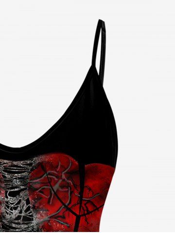Gothic Ripped Heart Print Cami Top (Adjustable Straps)