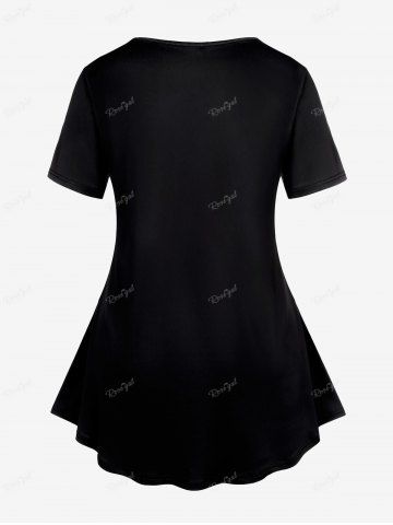 Plus Size 3D Sparkles Printed Short Sleeves Tee