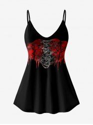 Gothic Ripped Heart Print Cami Top (Adjustable Straps) -  