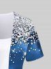 Sparkly Print Asymmetrical 2 In 1 Top and 3D Denim Printed Leggings Plus Size Outfits -  