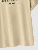 C'EST LA VIE Letter Printed Short Sleeves T-shirt -  