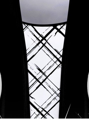 Plus Size Geo Printed Two Tone 2 in 1 Tee