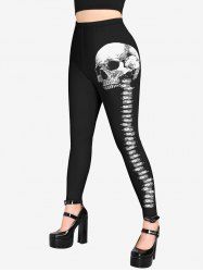 Gothic Skull Print Leggings -  