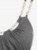 Plus Size Ruched Chains Space Dye Cami Top -  
