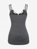 Plus Size Ruched Chains Space Dye Cami Top -  