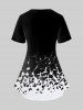 Plus Size Geo Printed Two Tone 2 in 1 Tee -  