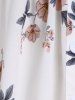 Plus Size Floral Crisscross Strappy Blouse -  