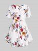 Plus Size Floral Crisscross Strappy Blouse -  