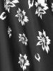 Plus Size Stripes Flower Printed Backless Padded Modest Tankini Swimsuit -  