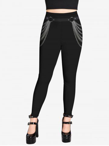 Gothic 3D Chain Print Leggings