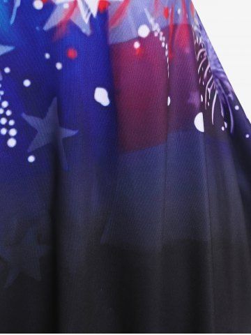 Plus Size American Flag Printed Crisscross Patriotic Tee