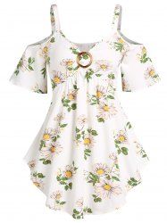 Flower Print O Ring Tank Top -  