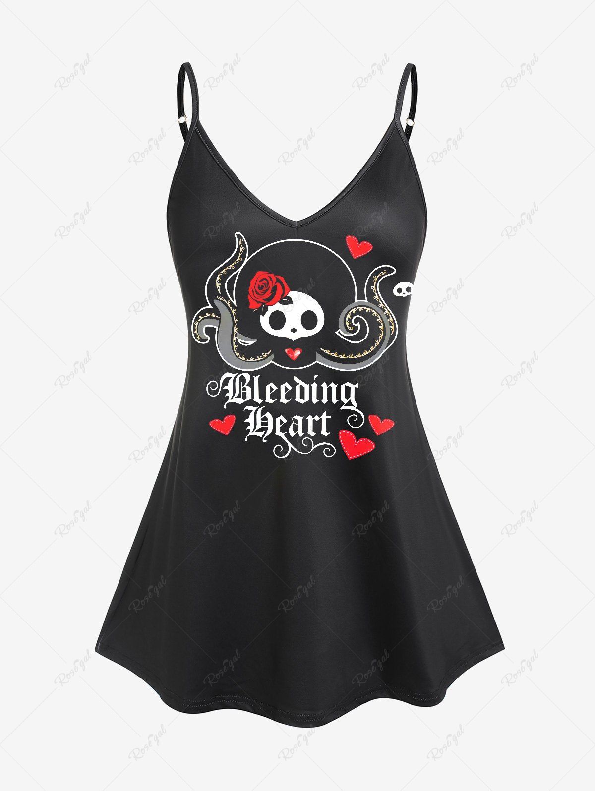 Affordable Plus Size Skull Letters Printed Graphic Tank Top  