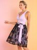 Sheer Leaf Lace Overlay Surplice Plunge Belt Bowknot Mini Dress -  