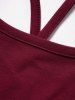 Flower Lace Panel Lace Up Crossover Halter Cropped Top -  