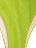 Ribbed High Cut Bikini Bottom -  