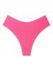 Crossover Crinkle Textured High Waisted Bikini Bottom -  