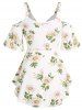 Flower Print O Ring Tank Top -  