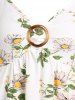 Flower Print O Ring Tank Top -  