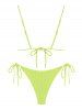 Maillot de Bain Bikini Côtelé à Bretelles Tressées - Vert M