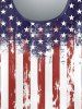 Plus Size American Flag Printed Short Sleeves Patriotic Tee -  