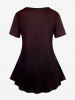 T-shirt Ombre Gothique Croisé Rose Imprimée - Noir 3X | US 22-24