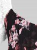 Chemisier Floral Panneau en Dentelle de Grande Taille en Mousseline - Noir 1X | US 14-16