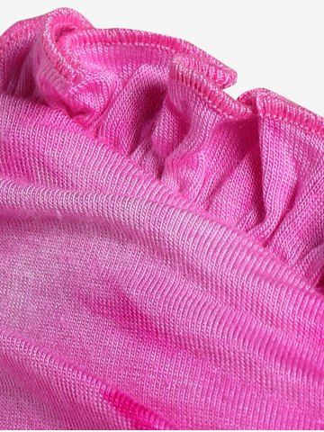 Plus Size Ruffles Tie Dye Chains Knitted Surplice Tank Top
