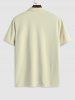 C'EST LA VIE PARIS Print Polo Collared Half Zip T Shirt -  