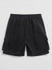 Short Cargo Motif de Lettre avec Multi-Poches - Noir XXL