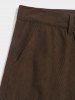 Corduroy Solid Color Applique Cargo Shorts -  