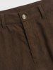 Corduroy Solid Color Applique Cargo Shorts -  