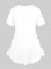 Plus Size Patriotic Sunflower Letters Printed Short Sleeves Tee -  
