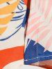 Tropical Leaf Print Short Sleeves Beach Vacation Shirt -  