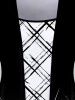 Monochrome Geo Printed 2 in 1 Tee and Capri Leggings Plus Size Summer Outfit -  