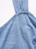 Mini Robe Ligne A Ceinturée à Imprimé Fleur en Dentelle à Taille Empire - Bleu clair S