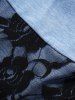 Mini Robe Ligne A Ceinturée à Imprimé Fleur en Dentelle à Taille Empire - Bleu clair S
