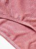 Ensemble de Bikini de Bain Simple Matelassé Motif Géométrique avec Nœud Papillon - Rose clair L