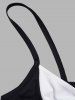Two Tone High Waist A Line Midi Dress -  
