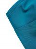 Leaf Print Mesh One Shoulder Asymmetric Padded Tankini Swimsuit -  