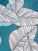 Leaf Print Mesh One Shoulder Asymmetric Padded Tankini Swimsuit -  