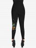 Legging Gothique Papillon Feuille Imprimés - Noir 4X | US 26-28
