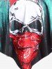 Plus Size Gothic Skull Checkerboard Strappy Cinched Ruched Overlay Tankini Swimsuit -  