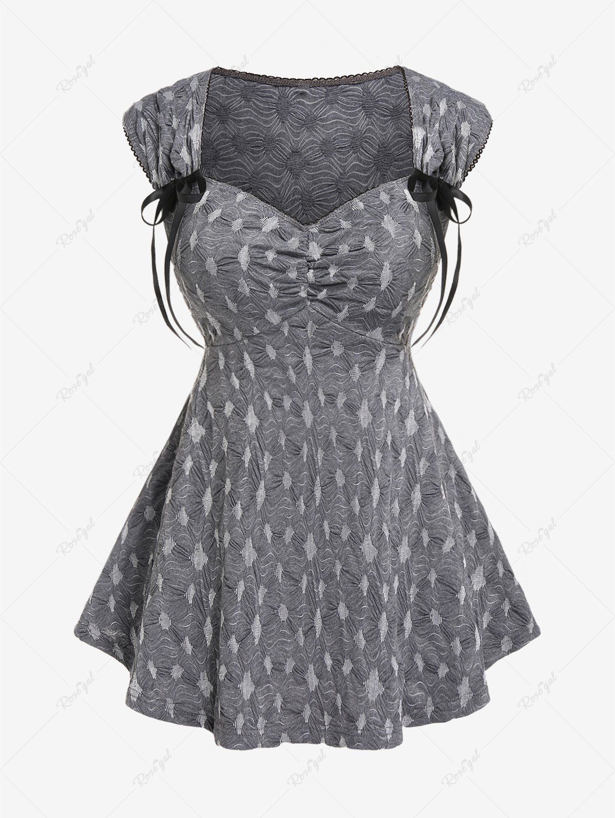 Débardeur Noué Texturé de Grande Taille avec Ruban Gris L | US 12
